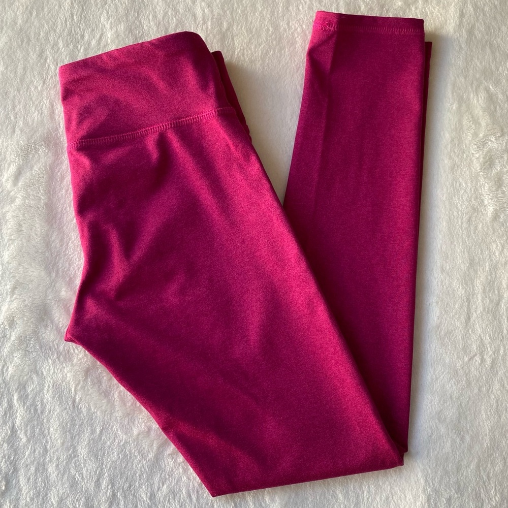 Old Navy PowerPress Leggings Mid Rise Girls size 10/12 Fuchsia Active Workout